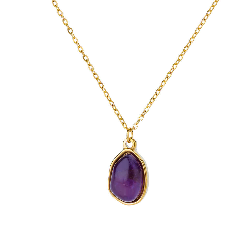Oval Cat's Eye Pendant Titanium Steel Necklace – Unique Niche Jewelry