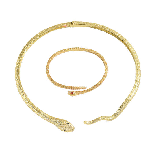 Simple Spirit Snake Necklace & Bracelet Set for Women