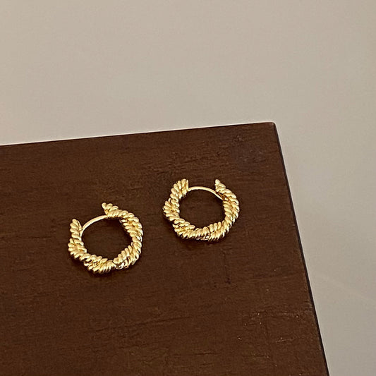 Simple Gold Good Luck Bead Earrings