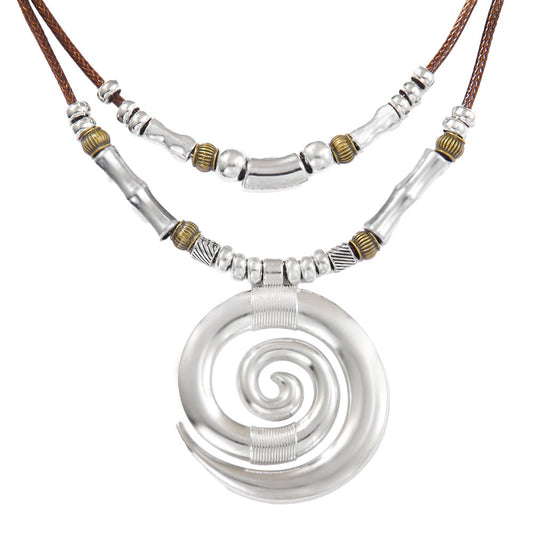 Long Vortex Totem Vintage Bohemian Beach Necklace