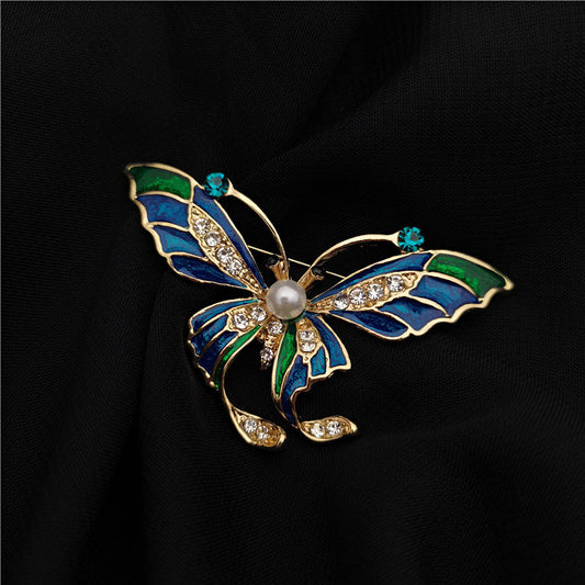 Retro Western Enamel Butterfly Brooch — Court Style