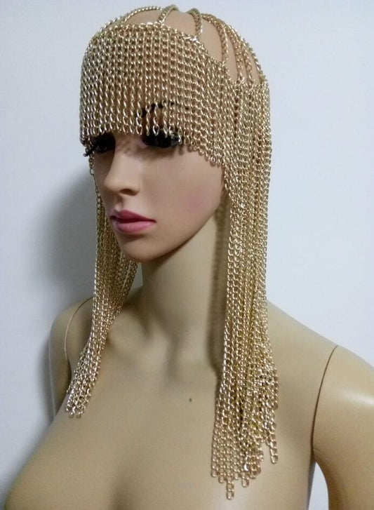 Dome Pendant Head Chain – Statement Mask-Style Jewelry for Festivals & Fashion