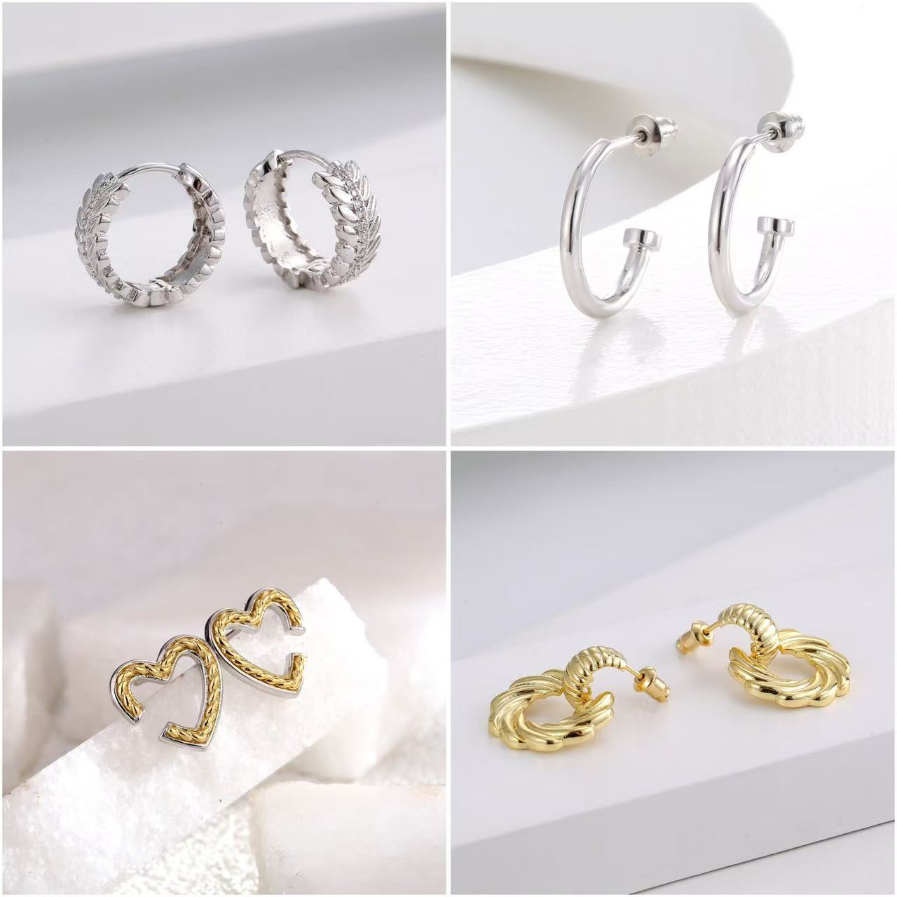 Golden Wheat Hoop Earrings – Unique Design Niche Fashion Jewelry