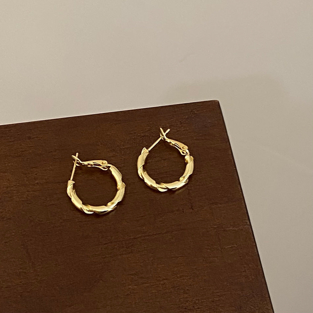 Simple Gold Good Luck Bead Earrings