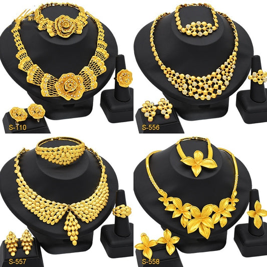 Four-Piece Jewelry Set — Necklace, Earrings, Ring & Bracelet
