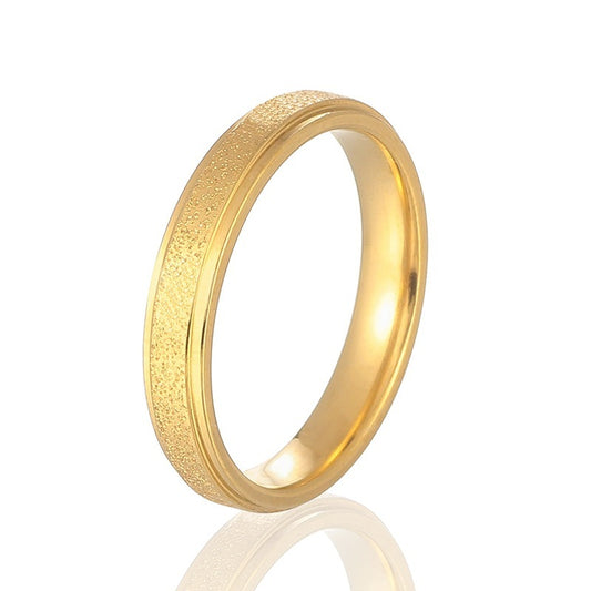 Popular Zircon Frosted Titanium Steel Ring