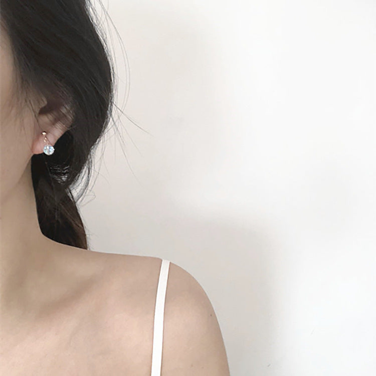 S925 Sterling Silver Gold-Plated Simple Ball Stud Earrings