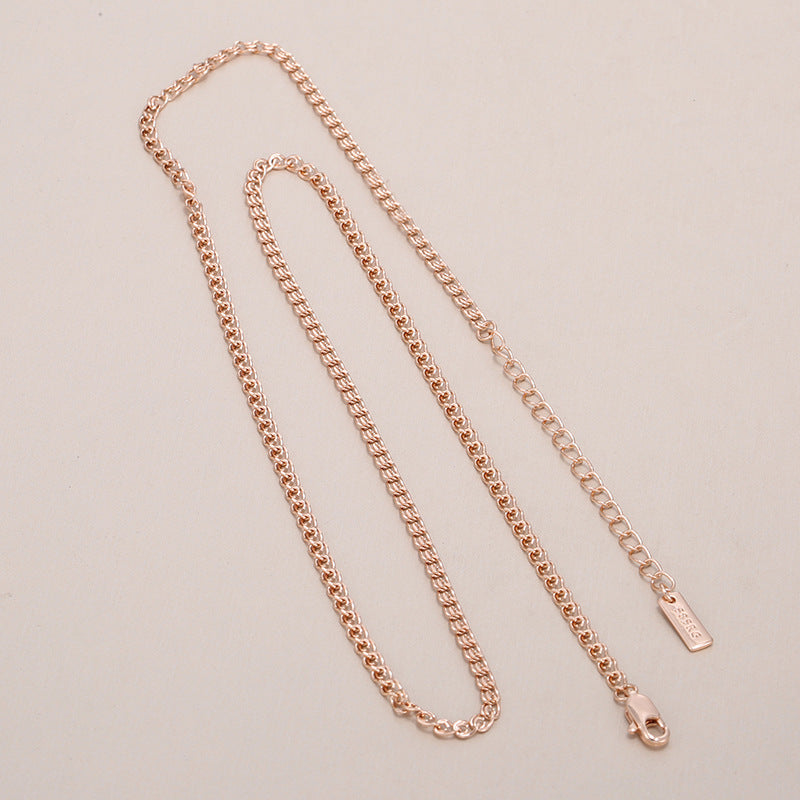 Pink Gold Long Clavicle Necklace — Light Luxury Design