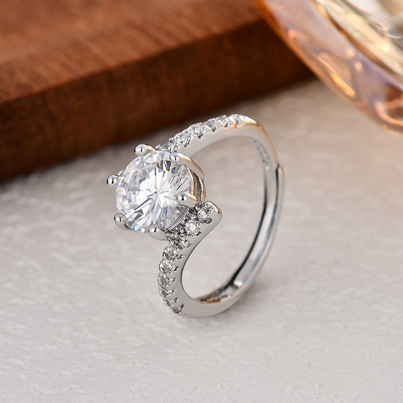 Moissanite Rhinestone Ring for Women