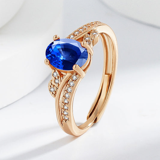 Garnet Oval Multi-Colored Gemstone Ring for Women