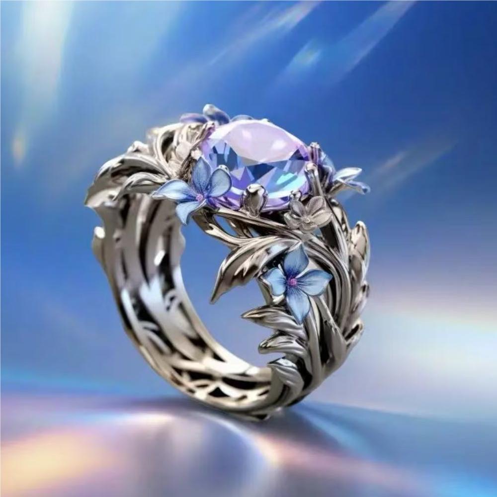 Enamel Oil Process Ring For Women