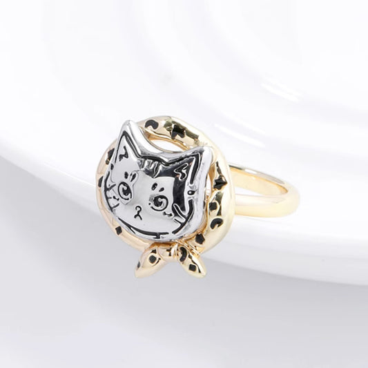 Wrapped Kitten Open Ring — Cute & Cool Original Design