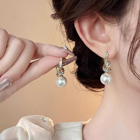Light Luxury Micro-Inlaid Zircon Chain Earrings