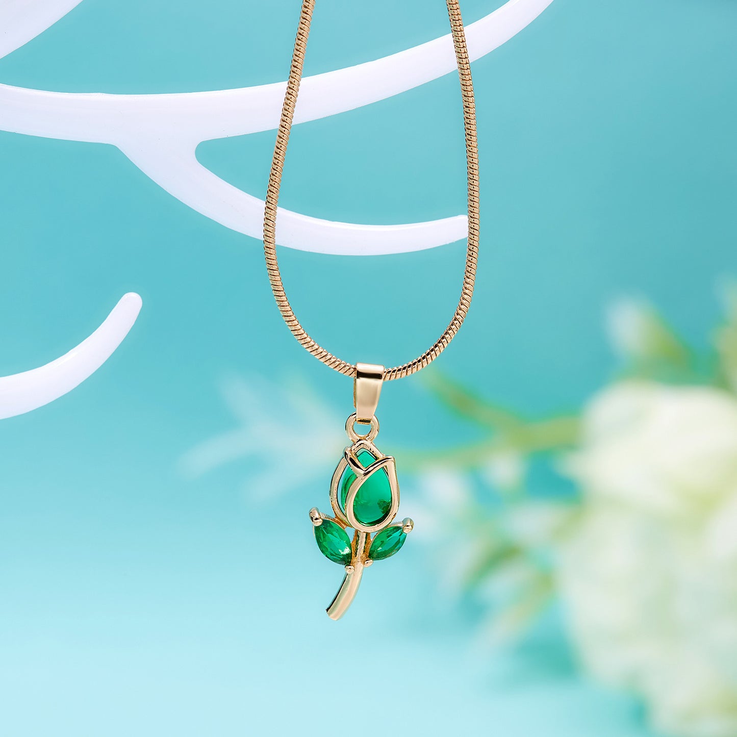 Elegant Tulip Diamond-Studded Necklace and Bracelet – Women's Fashion Jewelry