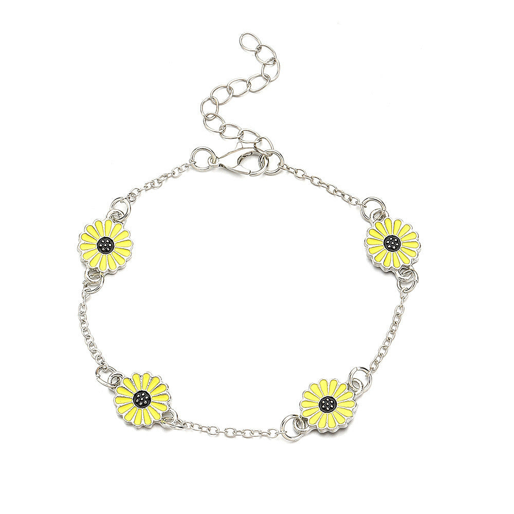 Alloy Sunflower Anklet – Gift for Ladies