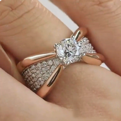 Micro-Inlaid Rose Gold Ring