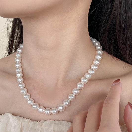 Handmade Round White All-Matching Necklace – Four Seasons Style