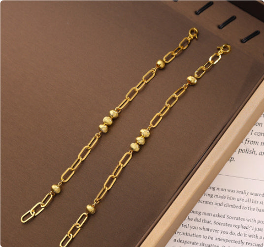 Checkered Cat Eye Pendant with 18K Gold-Plated Chain & Necklace Extension