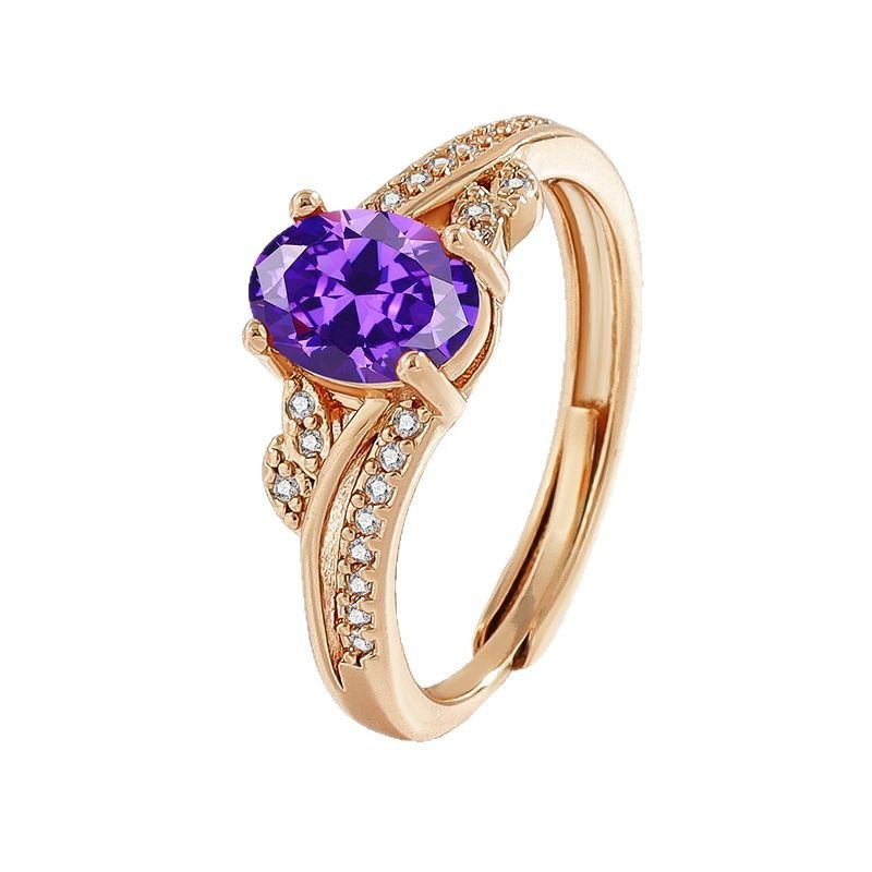Garnet Oval Multi-Colored Gemstone Ring for Women