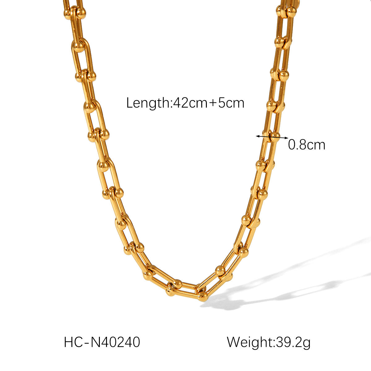 Fashion 18K Gold Plated Handmade Ball Bead Chain