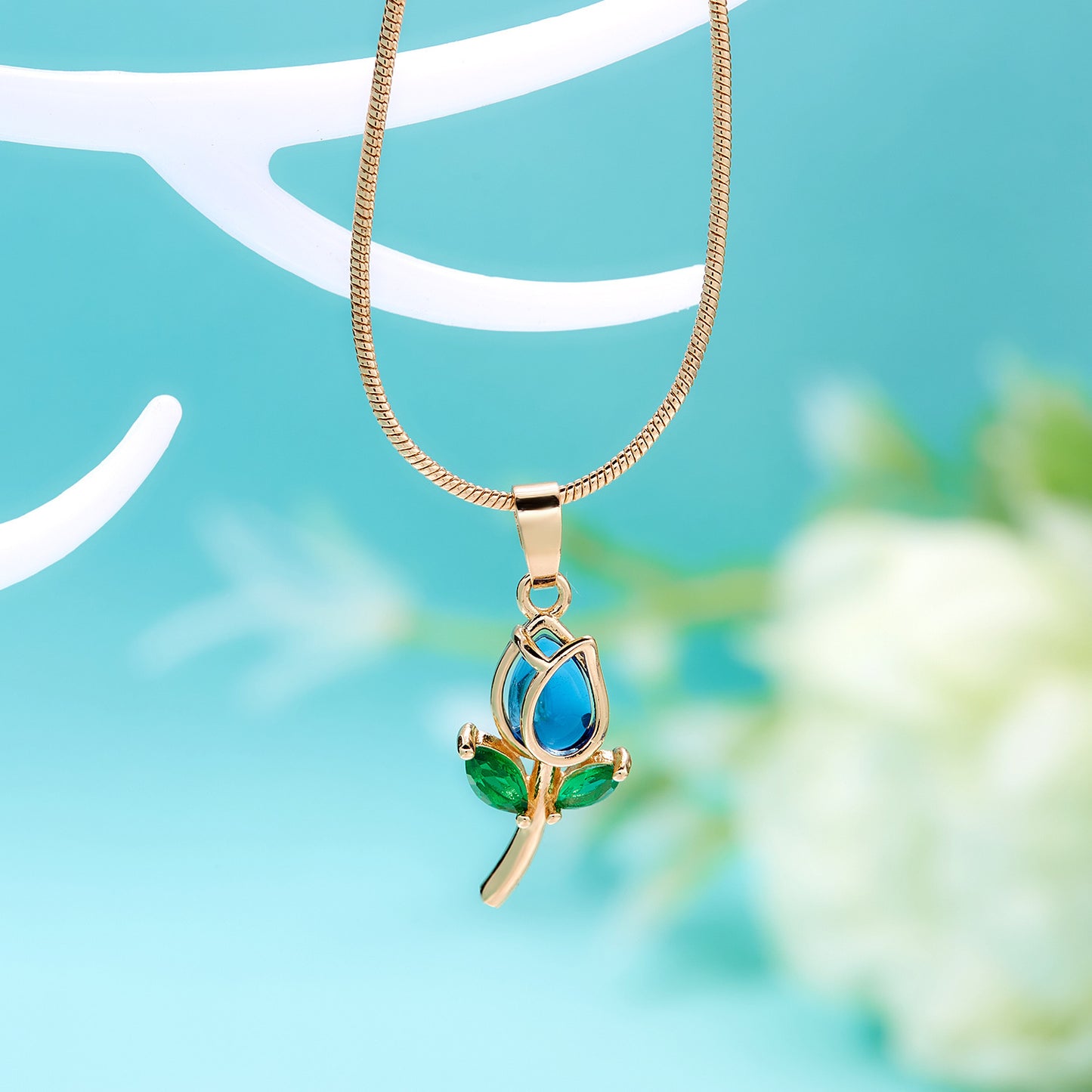 Elegant Tulip Diamond-Studded Necklace and Bracelet – Women's Fashion Jewelry