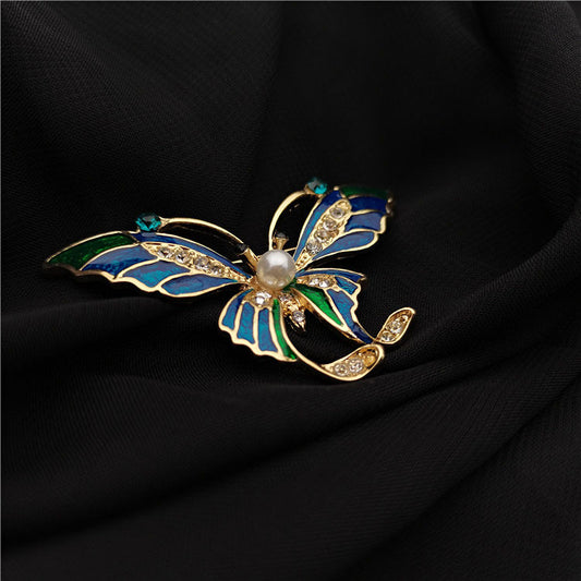 Retro Western Enamel Butterfly Brooch — Court Style