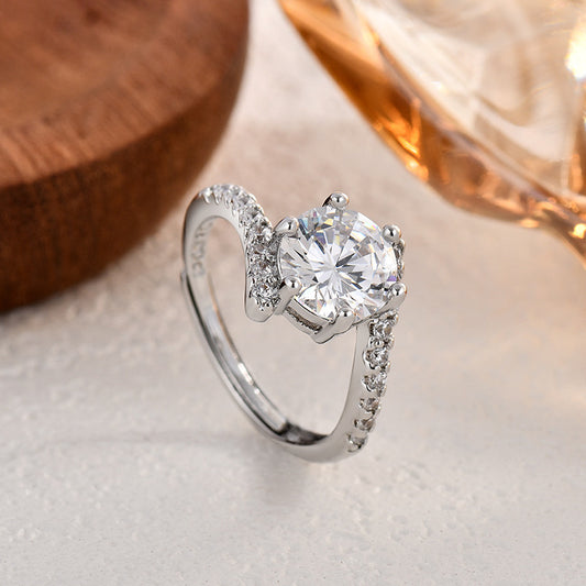 Moissanite Rhinestone Ring for Women