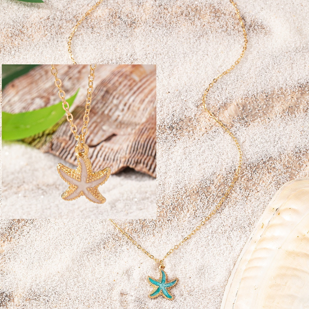 All-Match Dripping Starfish Pendant Necklace – Great For An Evening On The Lake Or At The Beach.