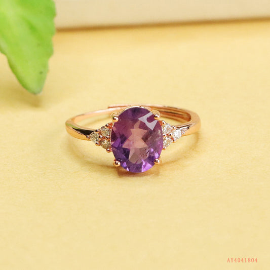 Natural Amethyst Gemstone Ring for Women – Elegant Fashion Jewelry